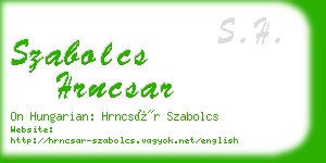 szabolcs hrncsar business card